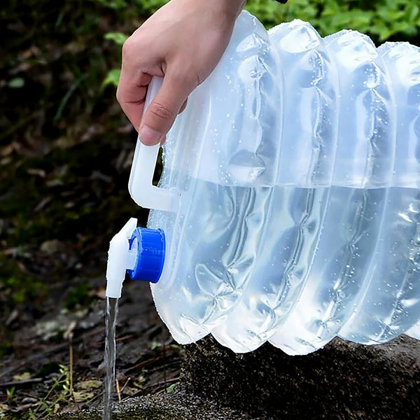 Outdoor Camping Collapsible Water Container with Carry Handle & Tap Valve