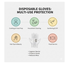 Large Disposable Gloves (100 Pcs): Clear Plastic, Multipurpose