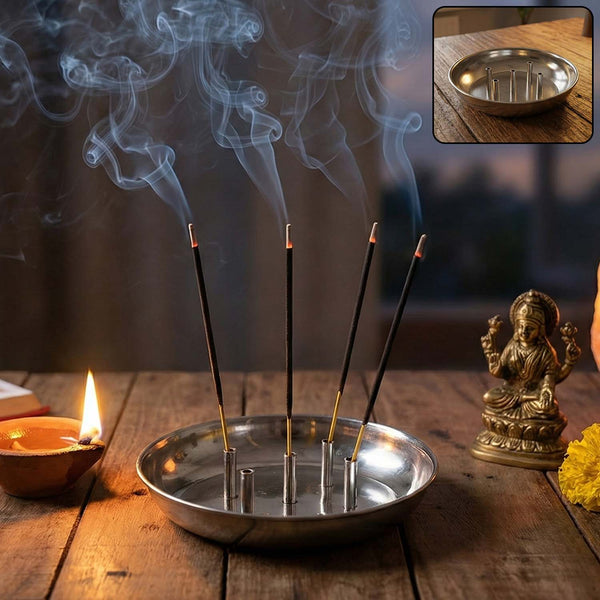 Five-stick lotus incense stand
