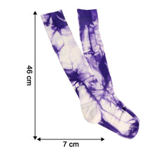 Purple & White Tie-Dye Long Socks (1 Pair)